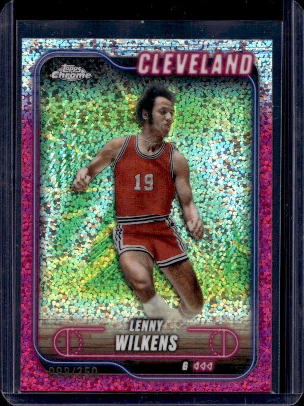 Lenny Wilkens 2024 Topps Chrome #14 Magenta Speckle Refractor /350 RAW