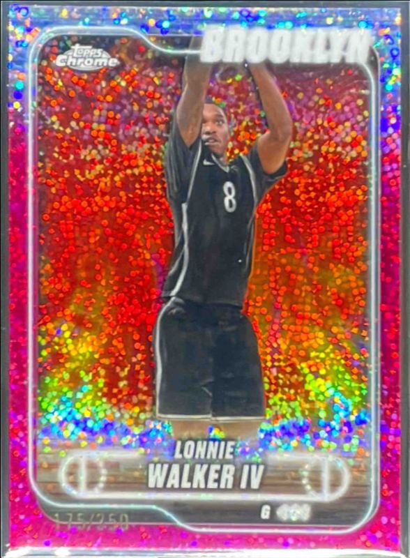 Lonnie Walker IV 2024 Topps Chrome #180 Magenta Speckle Refractor /350 RAW