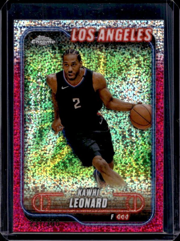Kawhi Leonard 2024 Topps Chrome #120 Magenta Speckle Refractor /350 RAW