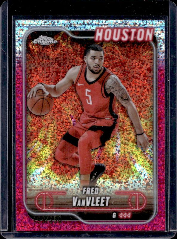 Fred VanVleet 2024 Topps Chrome #137 Magenta Speckle Refractor /350 RAW
