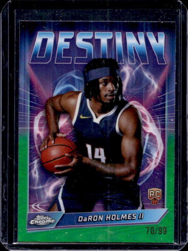 DaRon Holmes II 2024 Topps Chrome #D-15 Destiny - Green Refractor /99 Rookie RAW