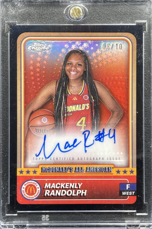 Mackenly Randolph 2024 Topps Chrome McDonald's All-American #71 Base Autographs - Black Refractor /10 RAW