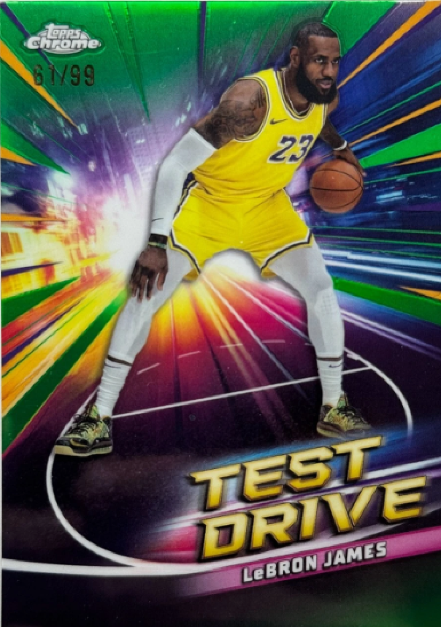 LeBron James 2024 Topps Chrome #TD-14 Test Drive - Green Refractor