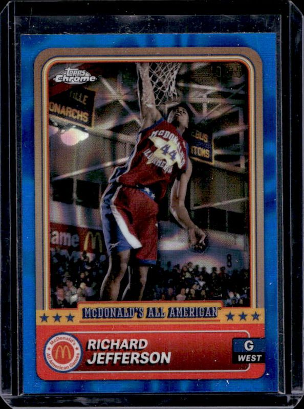Richard Jefferson 2024 Topps Chrome McDonald's All-American #36 Blue Lava Refractor /75 RAW