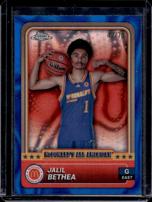 Jalil Bethea 2024 Topps Chrome McDonald's All-American #75 Blue Lava Refractor /75 RAW