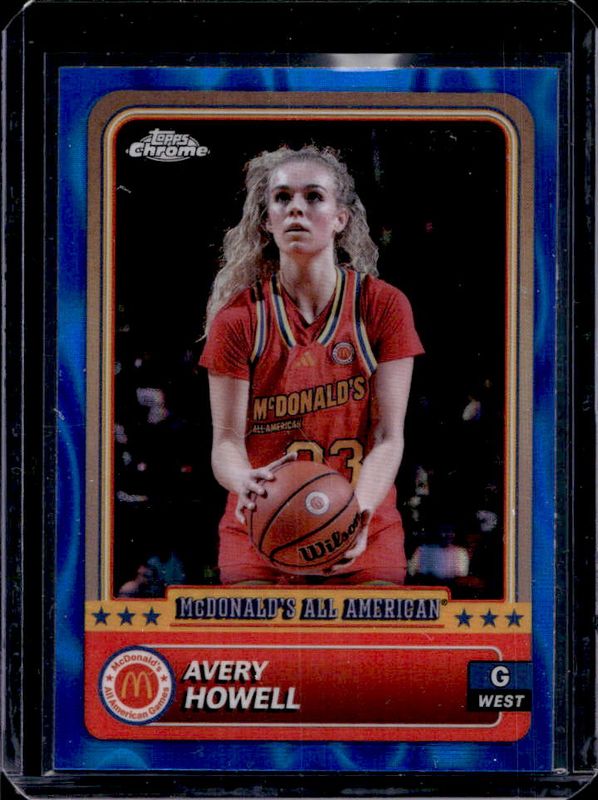 Avery Howell 2024 Topps Chrome McDonald's All-American #17 Blue Lava Refractor /75 RAW