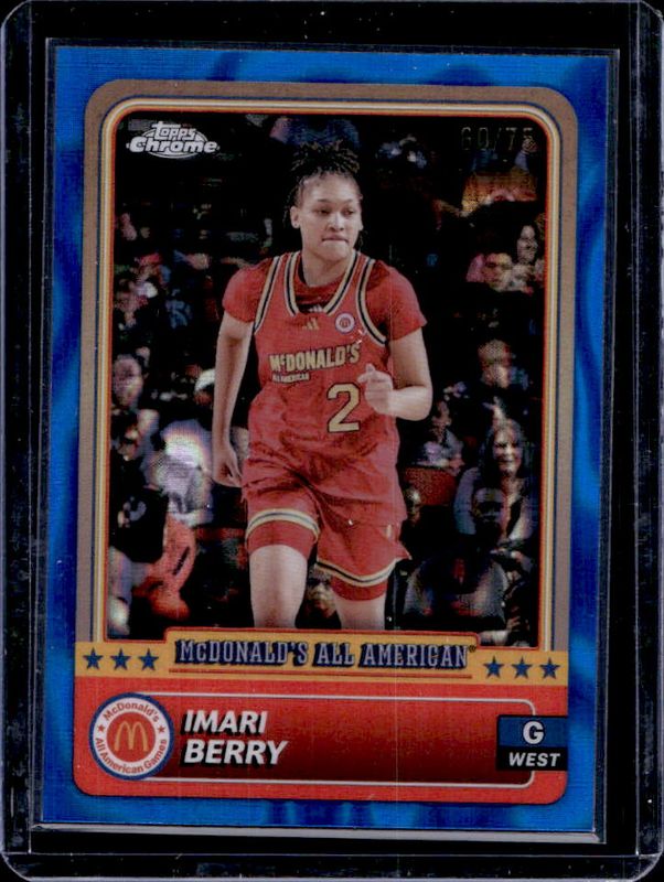 Imari Berry 2024 Topps Chrome McDonald's All-American #13 Blue Lava Refractor /75 RAW