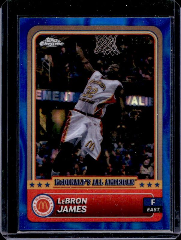 LeBron James 2024 Topps Chrome McDonald's All-American #50 Blue Lava Refractor /75 RAW