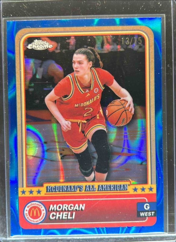 Morgan Cheli 2024 Topps Chrome McDonald's All-American #16 Blue Lava Refractor /75 RAW