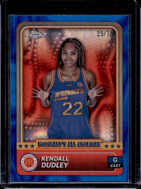 Kendall Dudley 2024 Topps Chrome McDonald's All-American #52 Blue Lava Refractor /75 RAW