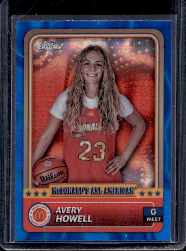 Avery Howell 2024 Topps Chrome McDonald's All-American #67 Blue Lava Refractor /75 RAW
