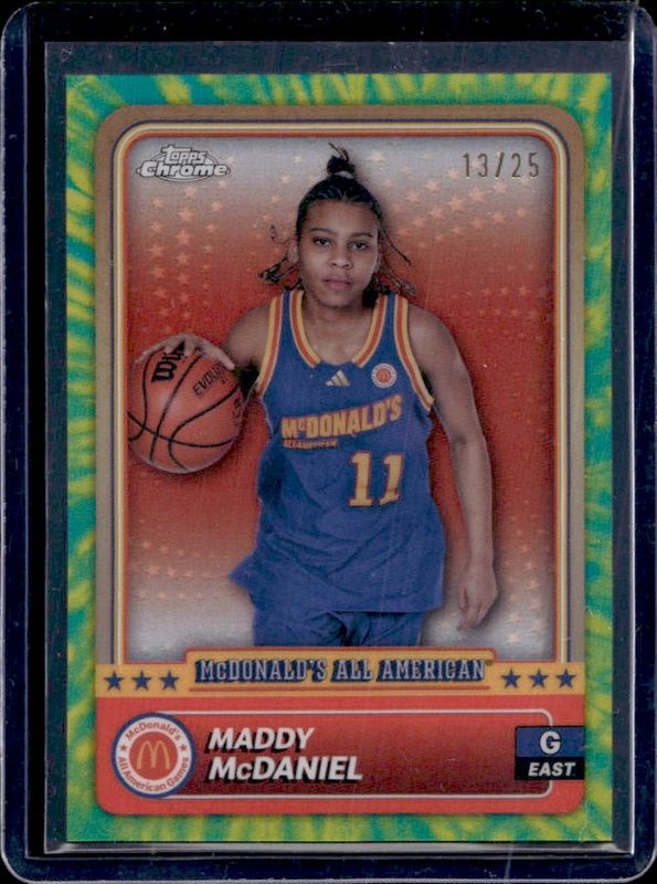 Maddy McDaniel 2024 Topps Chrome McDonald's All-American #57 Tie-Dye Refractor /25 RAW