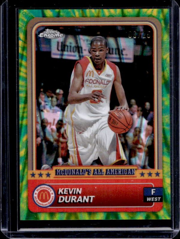 Kevin Durant 2024 Topps Chrome McDonald's All-American #45 Tie-Dye Refractor /25 RAW