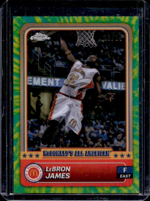 LeBron James 2024 Topps Chrome McDonald's All-American #50 Tie-Dye Refractor /25 RAW
