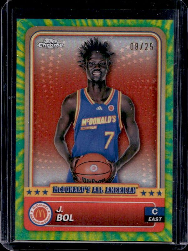 J Bol 2024 Topps Chrome McDonald's All-American #76 Tie-Dye Refractor /25 RAW