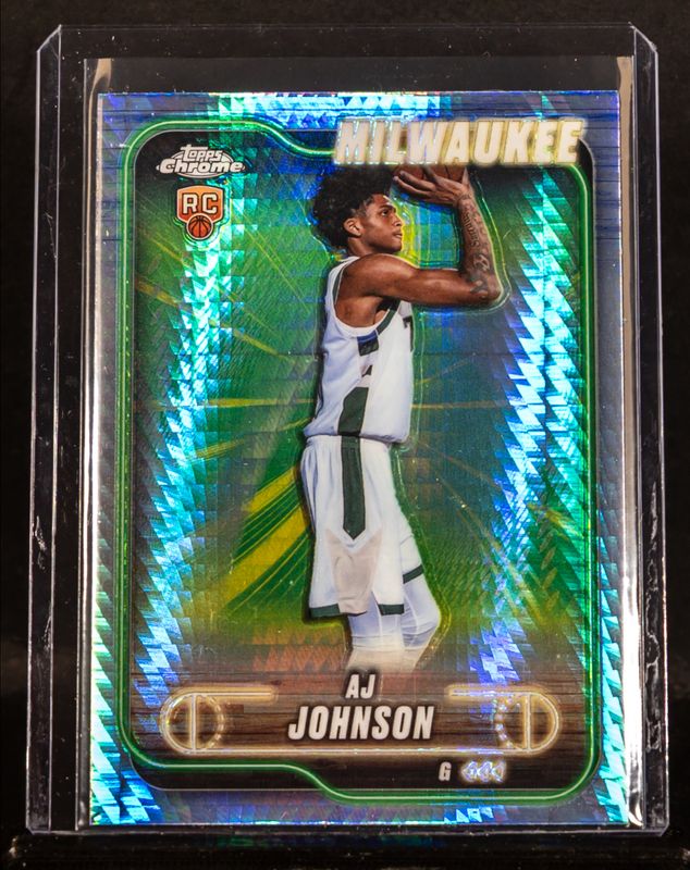AJ Johnson 2024 Topps Chrome #145 Prism Refractor Rookie RAW