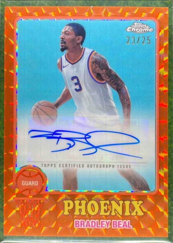 Bradley Beal 2024 Topps Chrome #73TA-BB 1973 Autographs - Orange Geometric Refractor /25 RAW