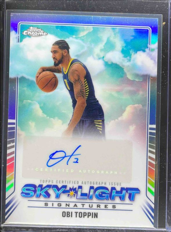 Obi Toppin 2024 Topps Chrome #SLS-OT Sky Light Signatures - Refractor RAW