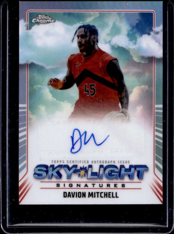 Davion Mitchell 2024 Topps Chrome #SLS-DMI Sky Light Signatures - Refractor RAW