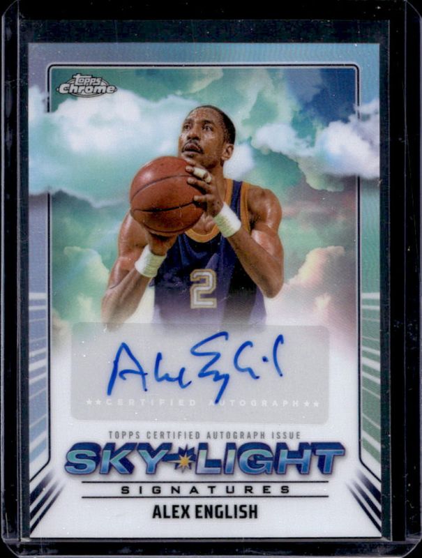 Alex English 2024 Topps Chrome #SLS-AE Sky Light Signatures - Refractor RAW