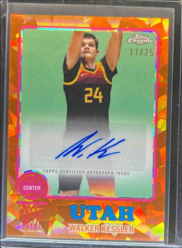 Walker Kessler 2024 Topps Chrome Sapphire Edition #73TA-WK 1973 Autographs - Orange /25 RAW