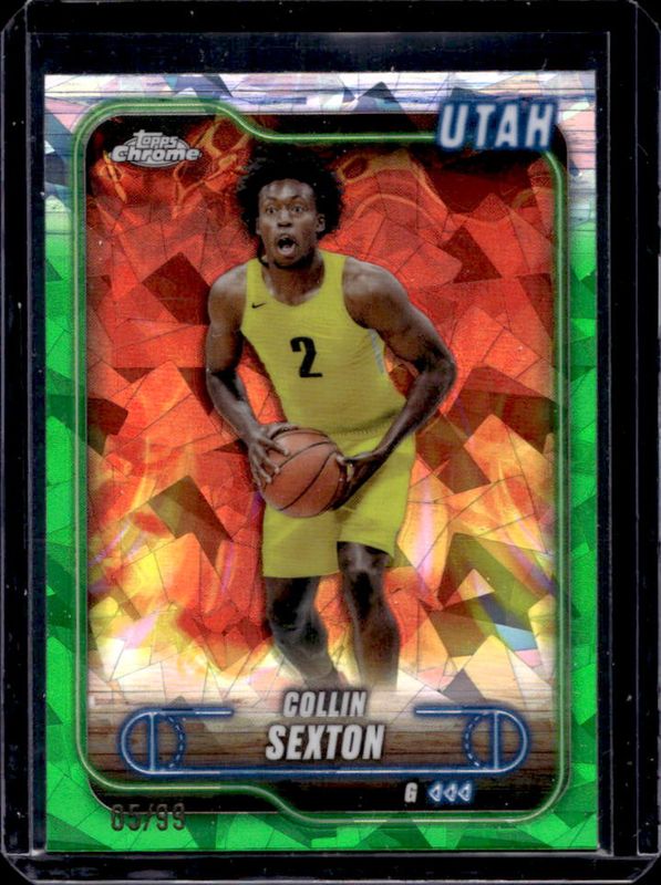Collin Sexton 2024 Topps Chrome Sapphire Edition #35 Green /99 RAW