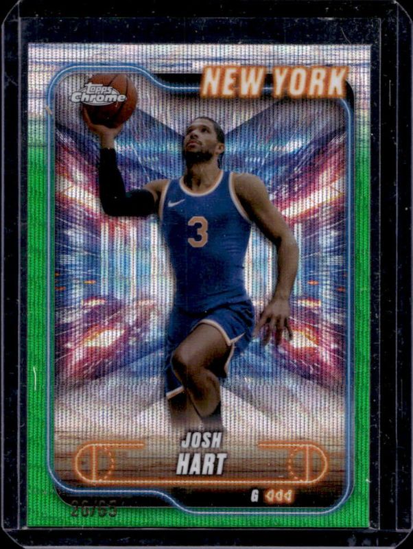 Josh Hart 2024 Topps Chrome #71 Green Wave Refractor /65 RAW
