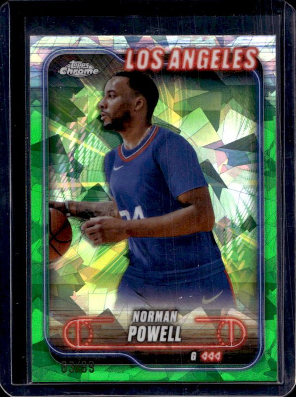Norman Powell 2024 Topps Chrome Sapphire Edition #176 Green /99 RAW