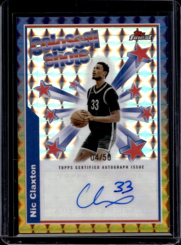 2024 Topps Finest #BSA-NC Colossal Shots Autographs - Gold Geometric Refractor /50