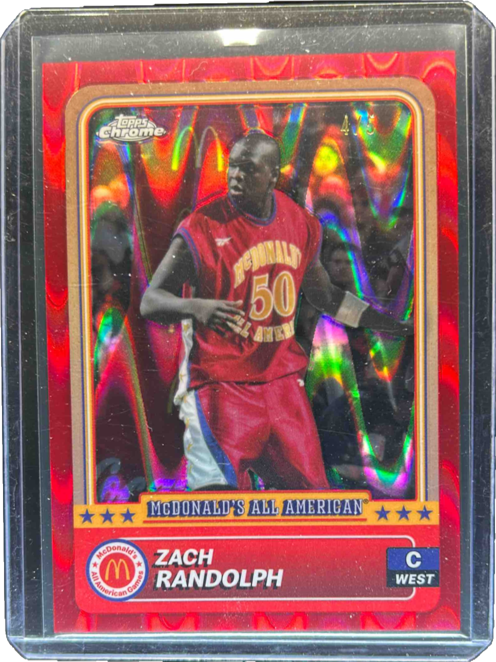 Zach Randolph 2024 Topps Chrome McDonald's All-American #49 Red RayWave ...