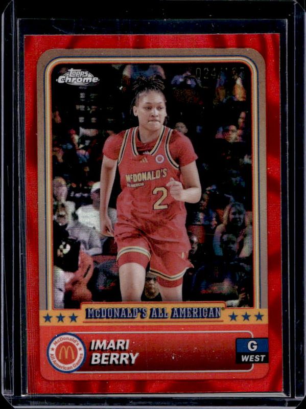 Imari Berry 2024 Topps Chrome McDonald's All-American #13 Red RayWave Refractor RAW