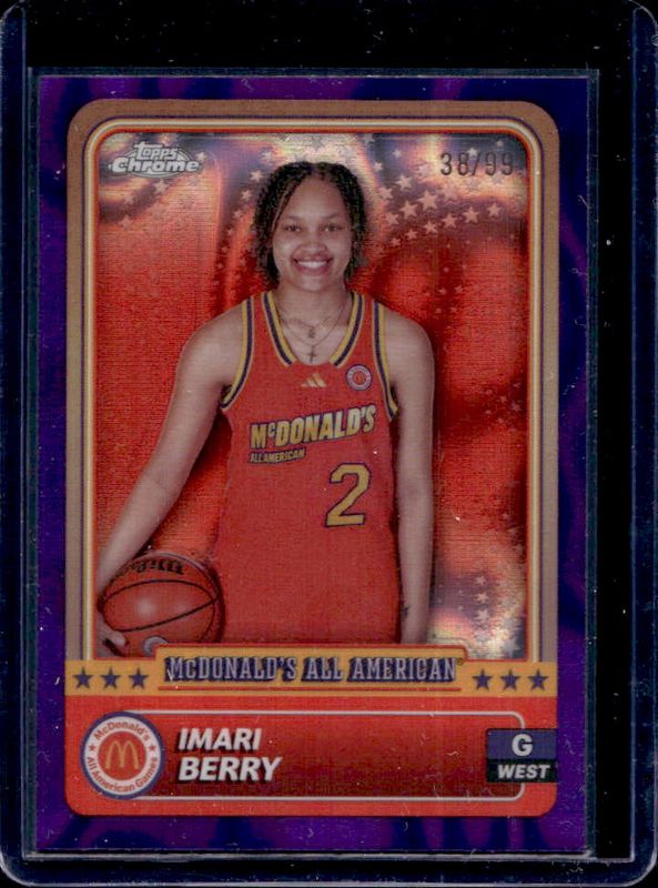 Imari Berry 2024 Topps Chrome McDonald's All-American #63 Purple Lava Refractor /99 RAW