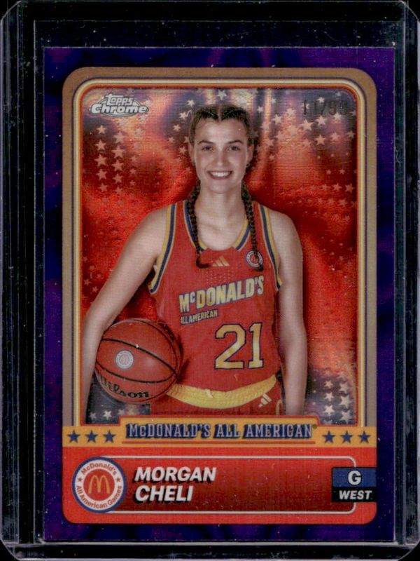 Morgan Cheli 2024 Topps Chrome McDonald's All-American #66 Purple Lava Refractor /99 RAW