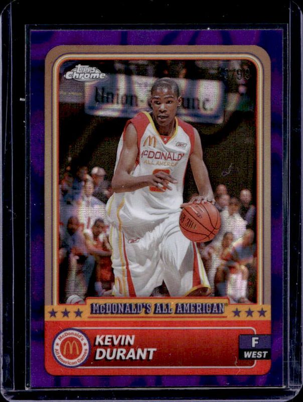 Kevin Durant 2024 Topps Chrome McDonald's All-American #45 Purple Lava Refractor /99 RAW