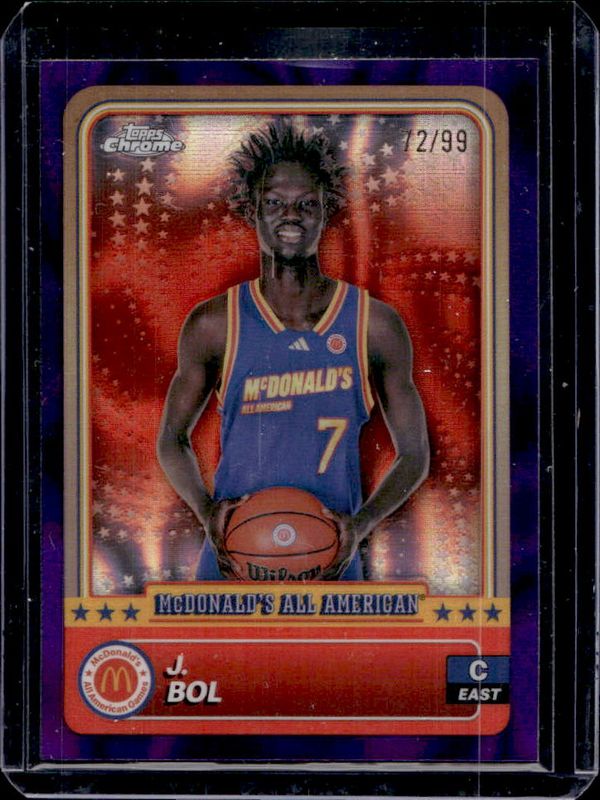 J Bol 2024 Topps Chrome McDonald's All-American #76 Purple Lava Refractor /99 RAW