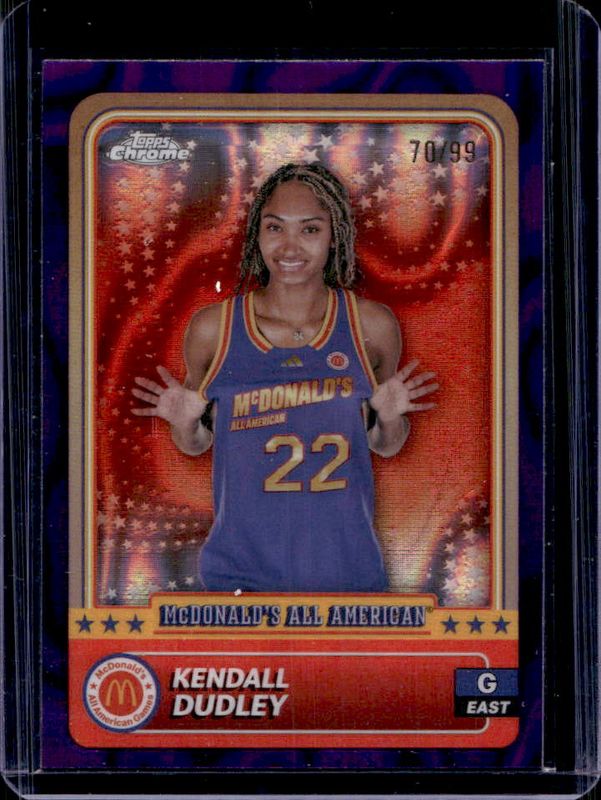 Kendall Dudley 2024 Topps Chrome McDonald's All-American #52 Purple Lava Refractor /99 RAW
