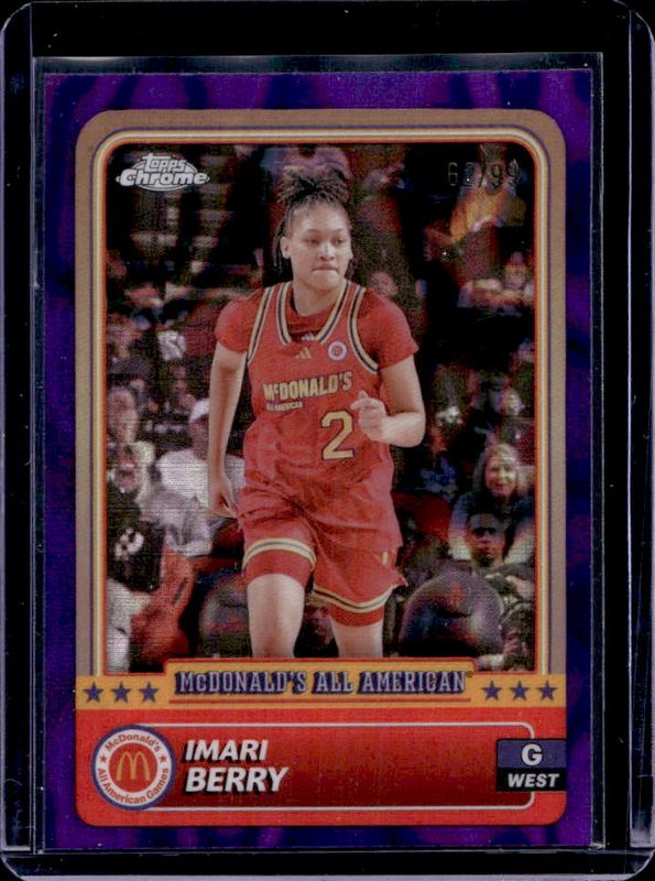 Imari Berry 2024 Topps Chrome McDonald's All-American #13 Purple Lava Refractor /99 RAW