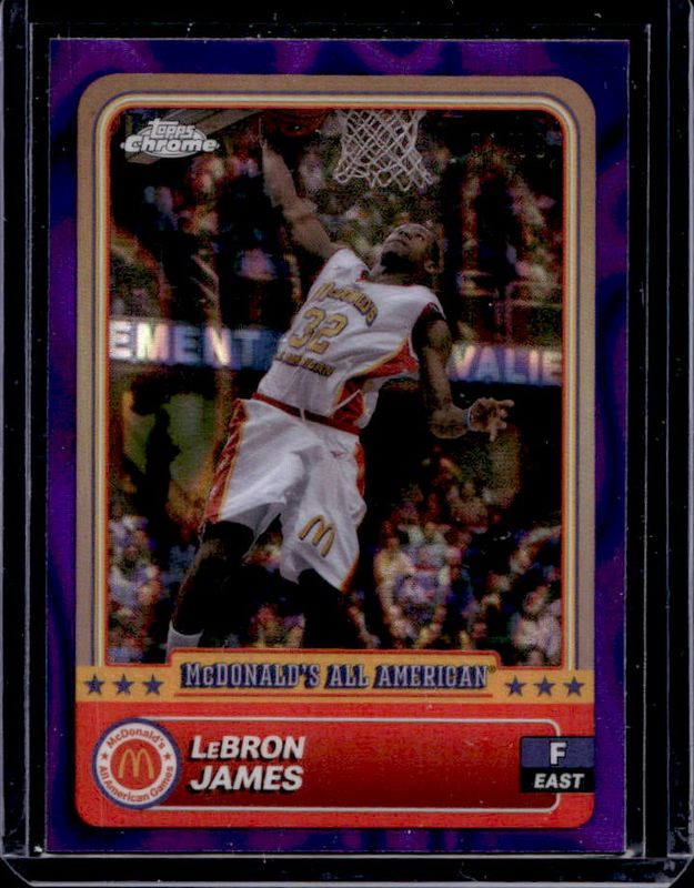 LeBron James 2024 Topps Chrome McDonald's All-American #50 Purple Lava Refractor /99 RAW