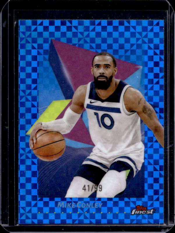 Mike Conley 2024 Topps Finest #59 Base Common - Blue X-Fractor /99 RAW