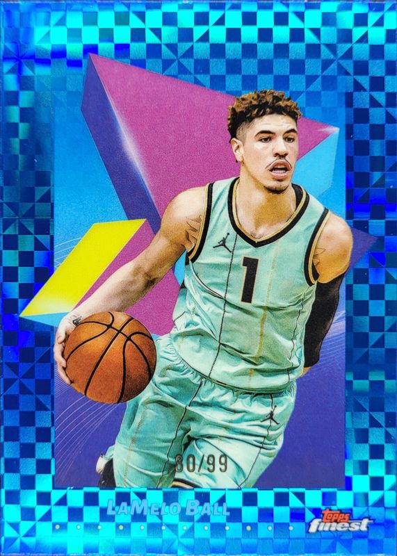 LaMelo Ball 2024 Topps Finest #13 Base Common - Blue X-Fractor /99 RAW
