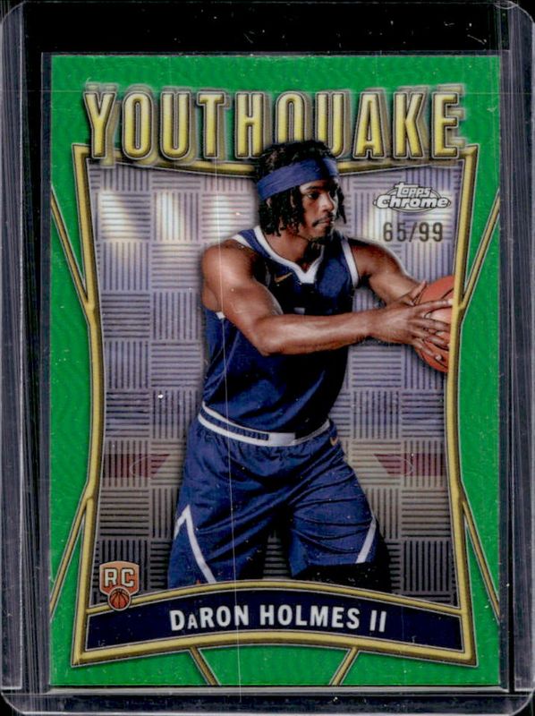 DaRon Holmes II 2024 Topps Chrome #YQ-15 Youthquake - Green Refractor /99 Rookie RAW