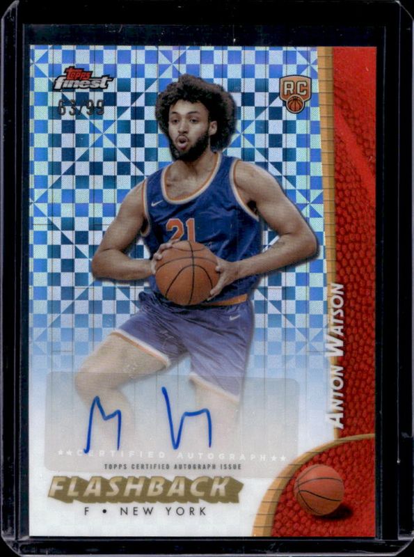 Anton Watson 2024 Topps Finest #FBA-AW Flashback Autographs - Blue X-Fractor /99 RAW
