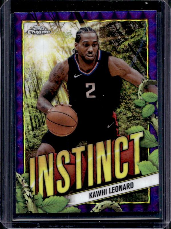 Kawhi Leonard 2024 Topps Chrome #INS-3 Instinct - Purple Geometric Refractor RAW