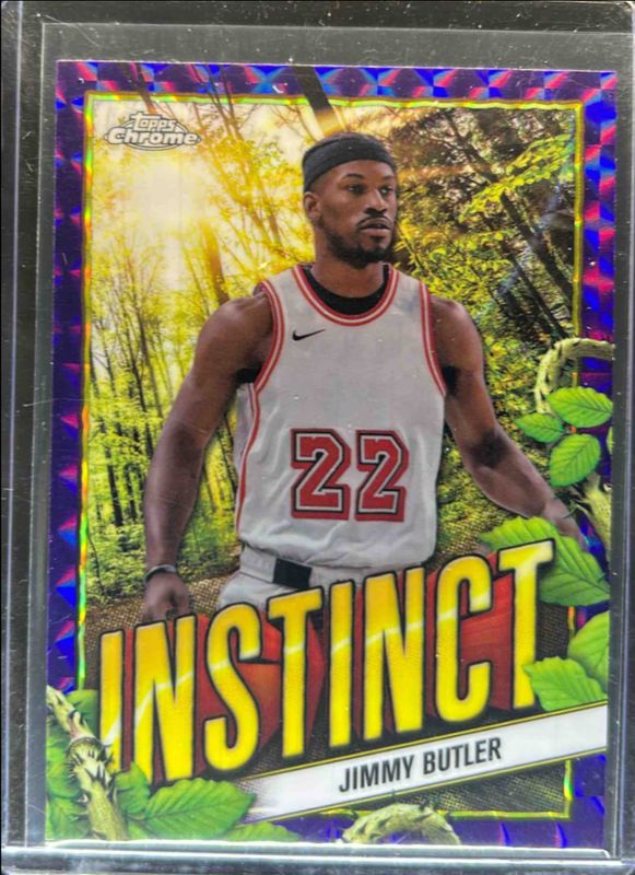 Jimmy Butler 2024 Topps Chrome #INS-19 Instinct - Purple Geometric Refractor RAW