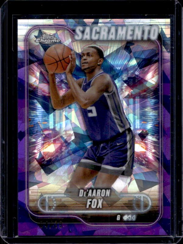 De'Aaron Fox 2024 Topps Chrome Sapphire Edition #109 Purple /10 RAW