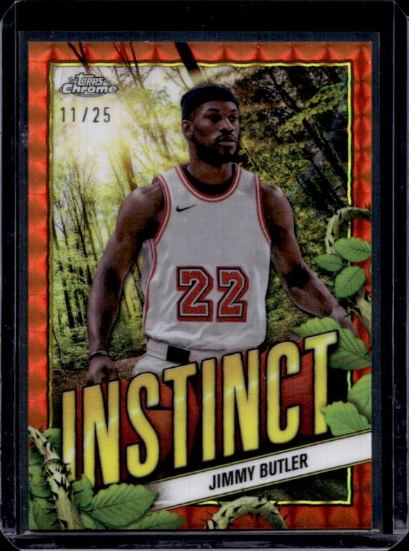 Jimmy Butler 2024 Topps Chrome #INS-19 Instinct - Orange Geometric Refractor /25 RAW