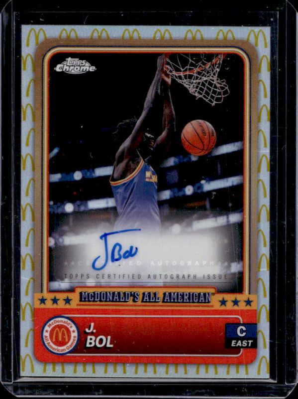 J Bol 2024 Topps Chrome McDonald's All-American #26 Base Autographs - McDonald's Logo Refractor /75 RAW