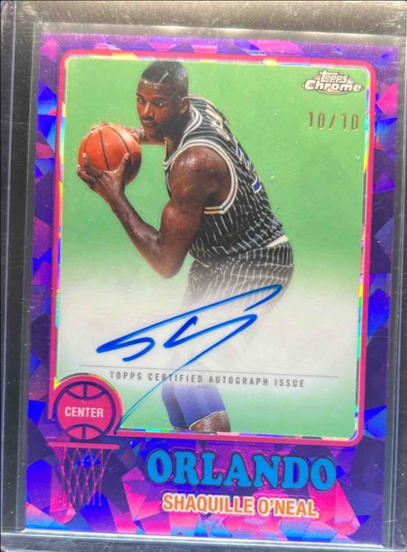 Shaquille O'Neal 2024 Topps Chrome Sapphire Edition #73TA-SO 1973 Autographs - Purple /10 RAW