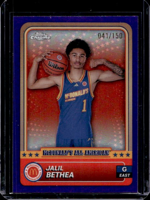Jalil Bethea 2024 Topps Chrome McDonald's All-American #75 Purple Refractor /150 RAW