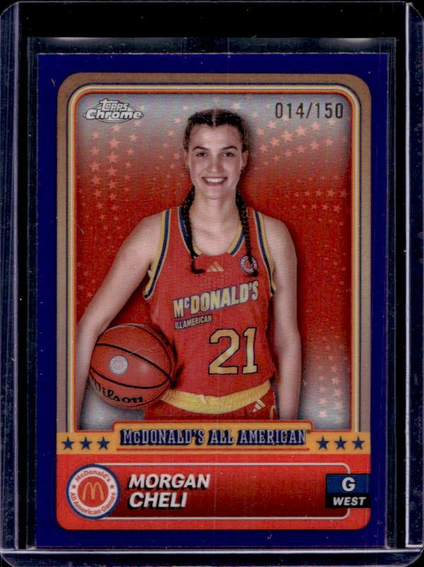 Morgan Cheli 2024 Topps Chrome McDonald's All-American #66 Purple Refractor /150 RAW